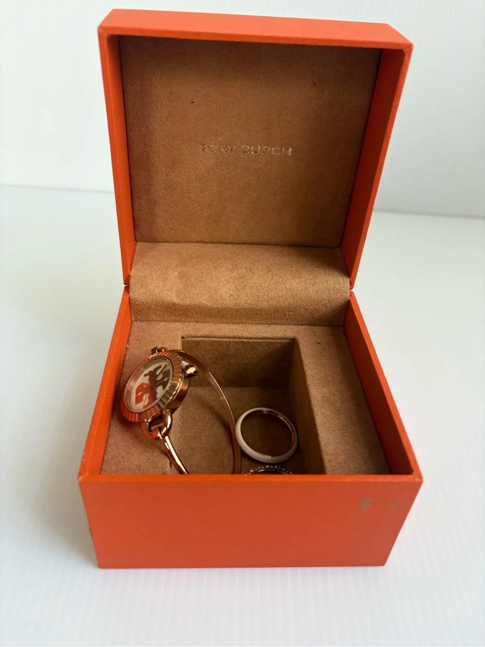 Tory Burch The Miller Rose Gold Stainless Steel Bangle Bracelet Watch TBW6015
